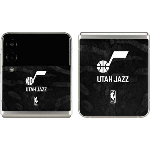 NBA Utah Jazz Black Animal Print Galaxy Z Flip3 5G Skin