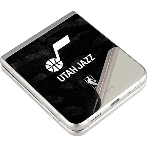 NBA Utah Jazz Black Animal Print Galaxy Z Flip3 5G Skin