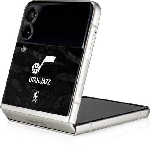 NBA Utah Jazz Black Animal Print Galaxy Z Flip3 5G Skin