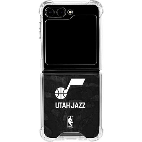 NBA Utah Jazz Black Animal Print Galaxy Z Flip6 Clear Case