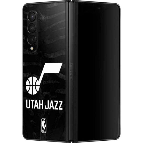 NBA Utah Jazz Black Animal Print Galaxy Z Fold3 5G Skin