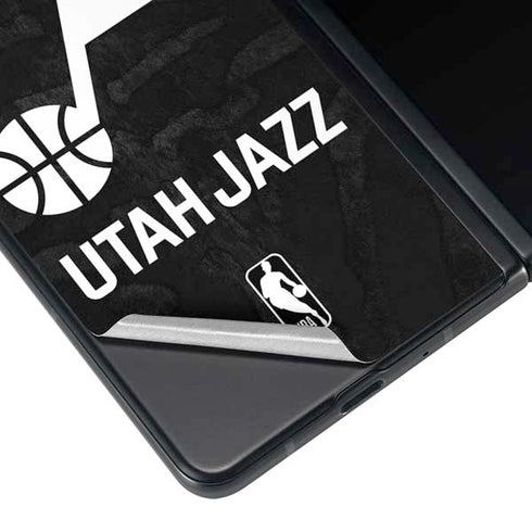 NBA Utah Jazz Black Animal Print Galaxy Z Fold3 5G Skin