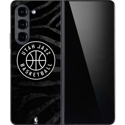 NBA Utah Jazz Black Animal Print Galaxy Z Fold5 5G Skin