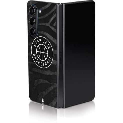 NBA Utah Jazz Black Animal Print Galaxy Z Fold5 5G Skin