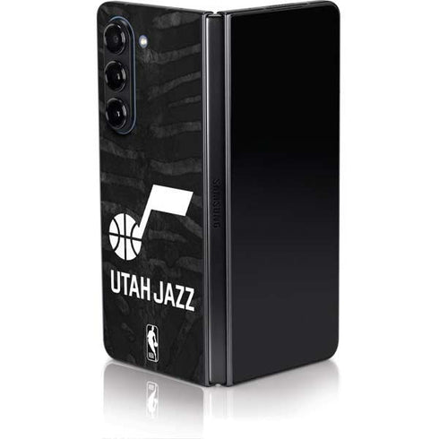 NBA Utah Jazz Black Animal Print Galaxy Z Fold5 5G Skin