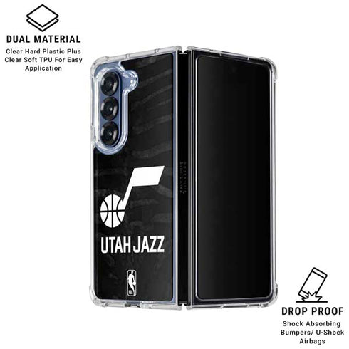 NBA Utah Jazz Black Animal Print Galaxy Z Fold6 Clear Case