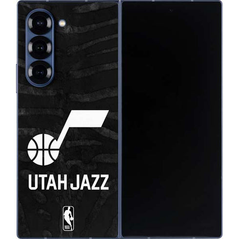 NBA Utah Jazz Black Animal Print Galaxy Z Fold6 Skin