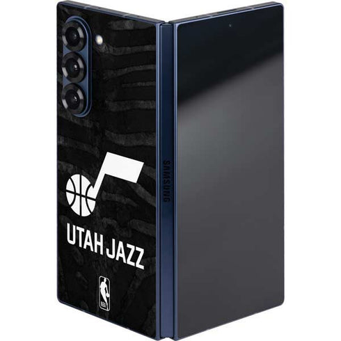 NBA Utah Jazz Black Animal Print Galaxy Z Fold6 Skin