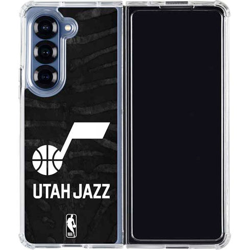 NBA Utah Jazz Black Animal Print Galaxy Z Fold7 Clear Case