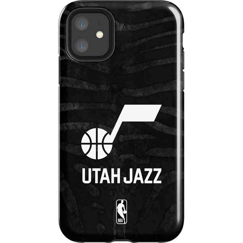 NBA Utah Jazz Black Animal Print iPhone 11 Impact Case