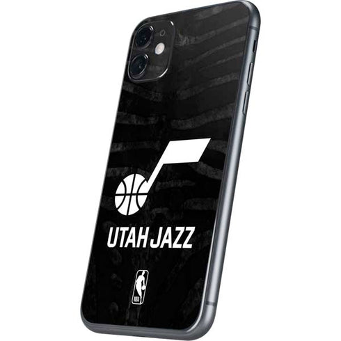 NBA Utah Jazz Black Animal Print iPhone 11 Skin