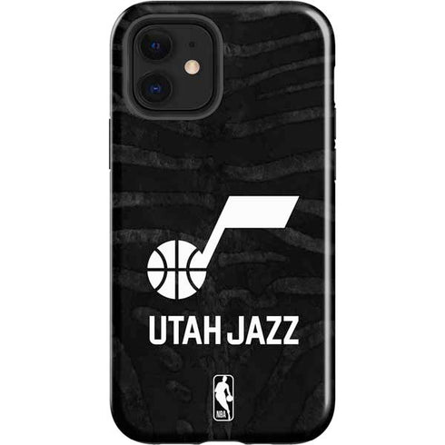 NBA Utah Jazz Black Animal Print iPhone 12 Impact Case