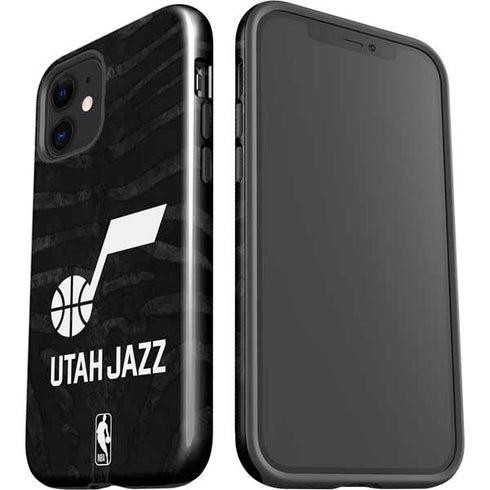 NBA Utah Jazz Black Animal Print iPhone 12 Impact Case