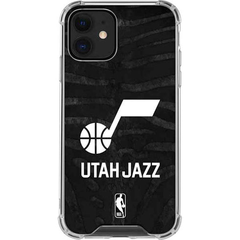 NBA Utah Jazz Black Animal Print iPhone 12 Mini Clear Case
