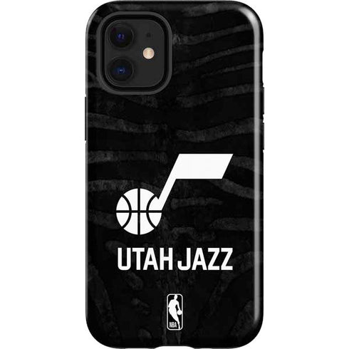 NBA Utah Jazz Black Animal Print iPhone 12 Mini Impact Case