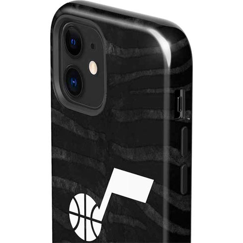 NBA Utah Jazz Black Animal Print iPhone 12 Mini Impact Case