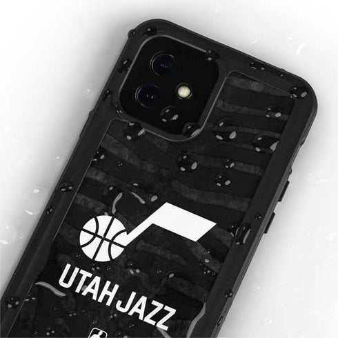 NBA Utah Jazz Black Animal Print iPhone 12 Mini Waterproof Case