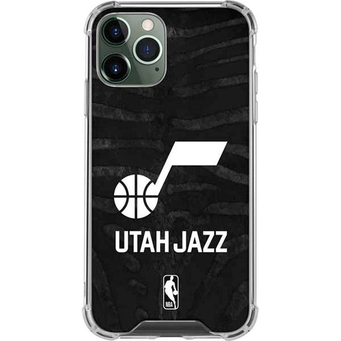 NBA Utah Jazz Black Animal Print iPhone 12 Pro Max Clear Case