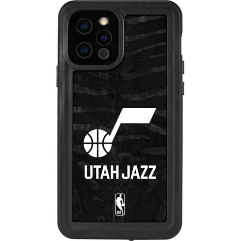 NBA Utah Jazz Black Animal Print iPhone 12 Pro Waterproof Case