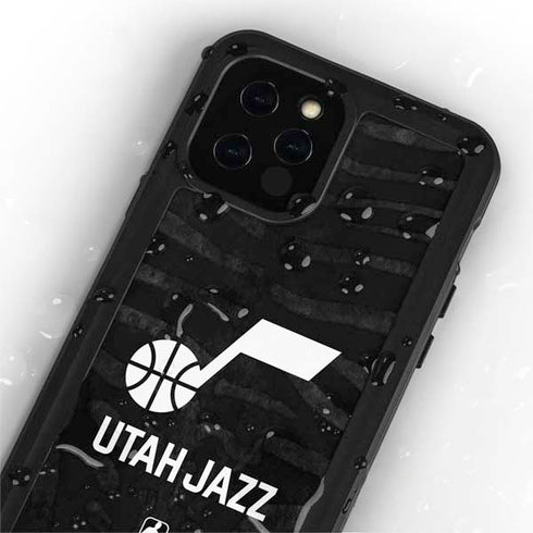 NBA Utah Jazz Black Animal Print iPhone 12 Pro Waterproof Case