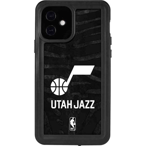NBA Utah Jazz Black Animal Print iPhone 12 Waterproof Case
