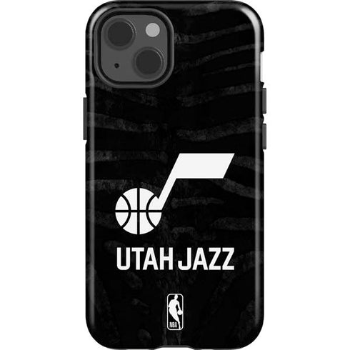 NBA Utah Jazz Black Animal Print iPhone 13 Impact Case
