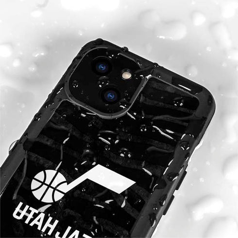 NBA Utah Jazz Black Animal Print iPhone 13 Mini Waterproof Case