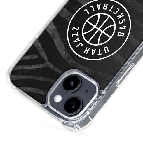 NBA Utah Jazz Black Animal Print iPhone 14 MagSafe Case