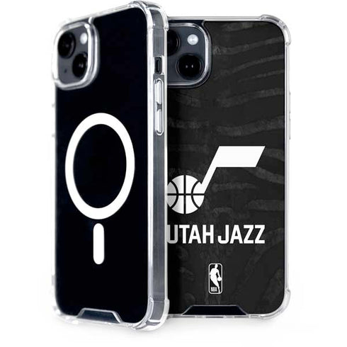 NBA Utah Jazz Black Animal Print iPhone 14 MagSafe Case