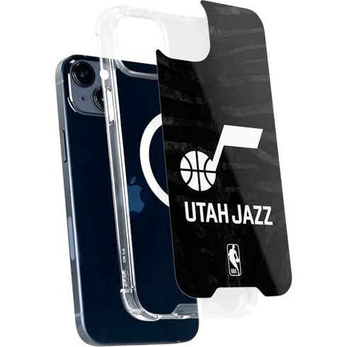 NBA Utah Jazz Black Animal Print iPhone 14 MagSafe Case