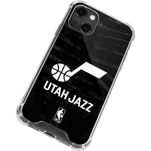 NBA Utah Jazz Black Animal Print iPhone 14 Plus Clear Case