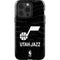 NBA Utah Jazz Black Animal Print iPhone 14 Pro Impact Case