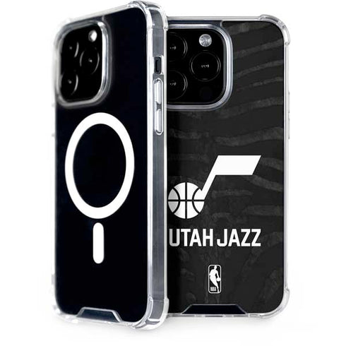 NBA Utah Jazz Black Animal Print iPhone 14 Pro MagSafe Case