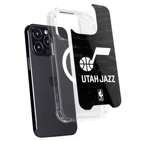 NBA Utah Jazz Black Animal Print iPhone 14 Pro MagSafe Case