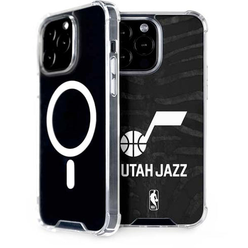 NBA Utah Jazz Black Animal Print iPhone 14 Pro Max MagSafe Case