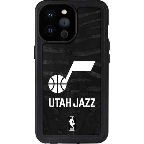 NBA Utah Jazz Black Animal Print iPhone 14 Pro Max Waterproof Case