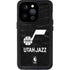 NBA Utah Jazz Black Animal Print iPhone 14 Pro Waterproof Case
