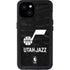 NBA Utah Jazz Black Animal Print iPhone 15 Plus Waterproof Case