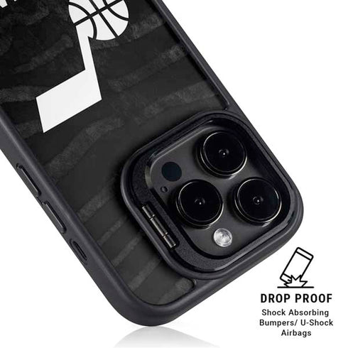 NBA Utah Jazz Black Animal Print iPhone 15 Pro Max Kickstand Case