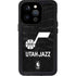 NBA Utah Jazz Black Animal Print iPhone 15 Pro Waterproof Case