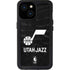 NBA Utah Jazz Black Animal Print iPhone 15 Waterproof Case