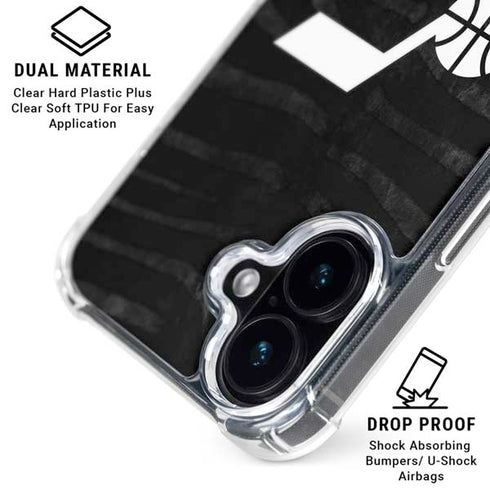 NBA Utah Jazz Black Animal Print iPhone 16 MagSafe Case