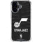 NBA Utah Jazz Black Animal Print iPhone 16 Plus Clear Case