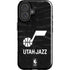 NBA Utah Jazz Black Animal Print iPhone 16 Plus Impact Case