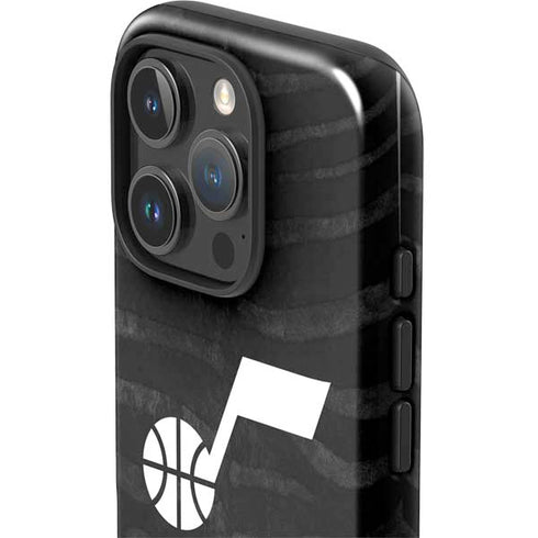 NBA Utah Jazz Black Animal Print iPhone 16 Pro Impact Case