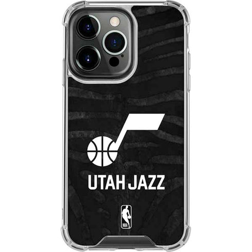 NBA Utah Jazz Black Animal Print iPhone 16 Pro Max Clear Case