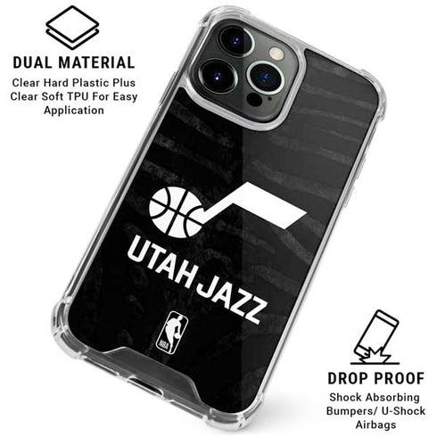 NBA Utah Jazz Black Animal Print iPhone 16 Pro Max Clear Case