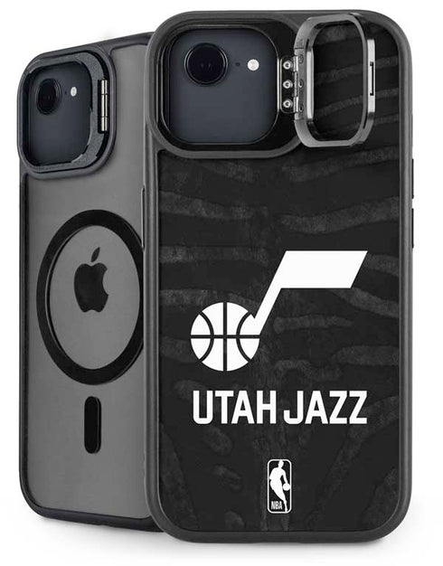 NBA Utah Jazz Black Animal Print iPhone 16e Kickstand Case