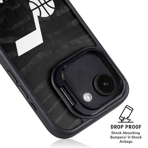 NBA Utah Jazz Black Animal Print iPhone 16e Kickstand Case