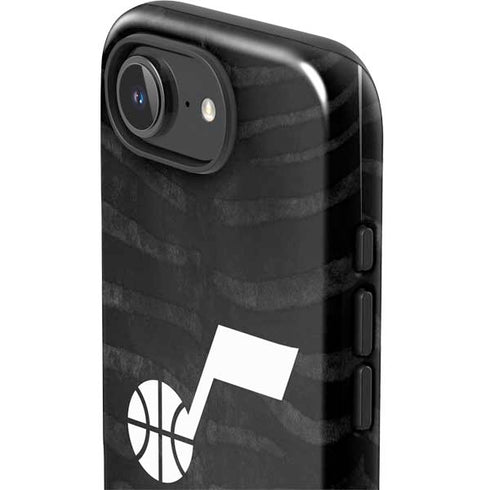 NBA Utah Jazz Black Animal Print iPhone 16e Impact Case